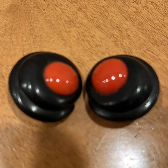 Patricia Von Musulinpre- loved vintage silver with ebony wood & coral earrings